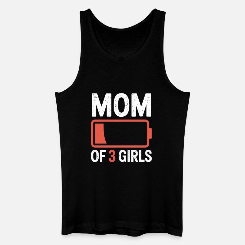 Mutter von 3 Mädchen Batterie-Ikon-Tee - Männer Bio Tank Top - Schwarz