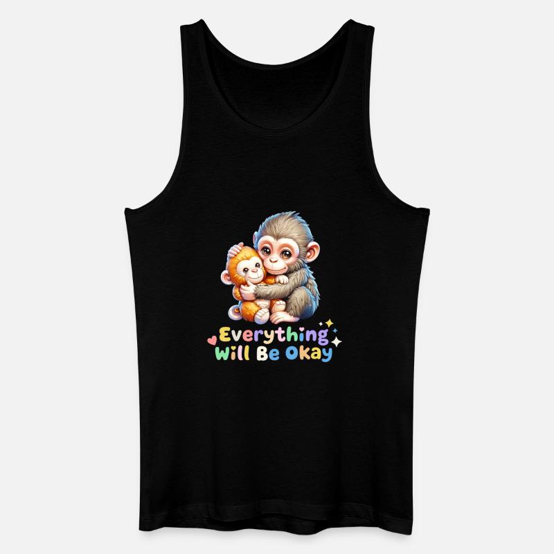 Alles wird gut, Affen-Duo - Männer Bio Tank Top - Schwarz
