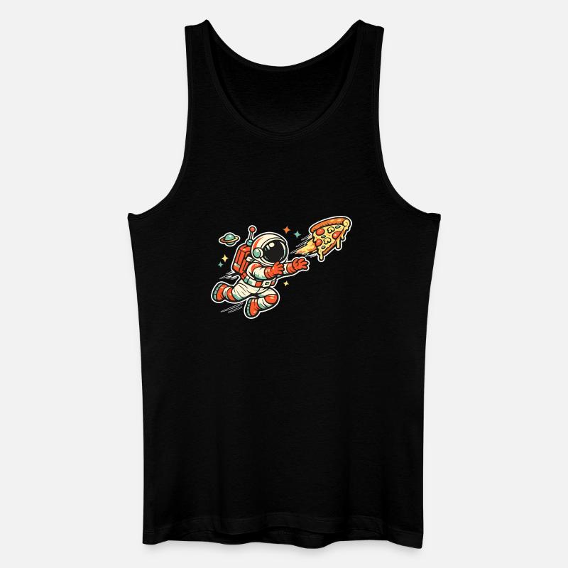Astronaut auf Pizzajagd - Männer Bio Tank Top - Schwarz
