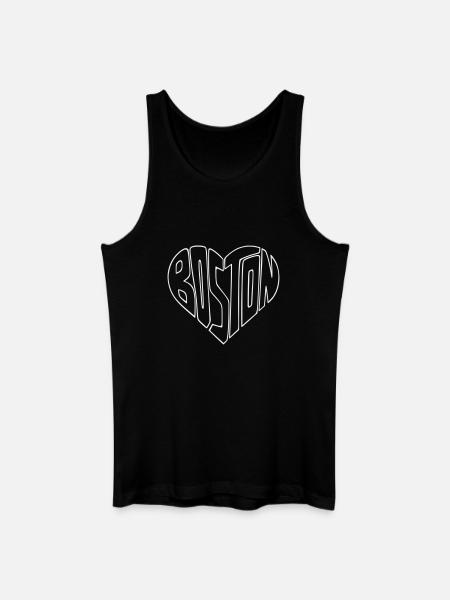 Boston Heart Typo Design - Men’s Organic Tank Top - black