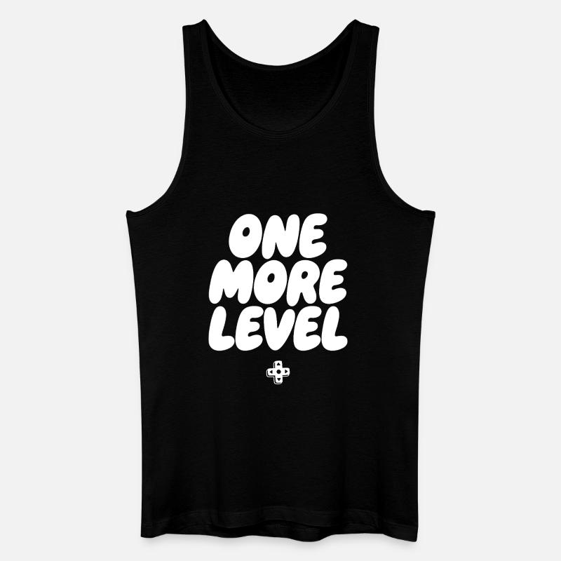 One More Level Pixel Logo - Männer Bio Tank Top - Schwarz