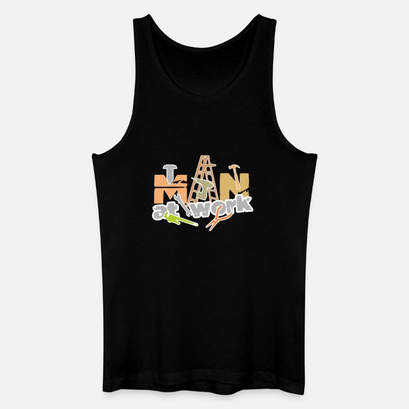 Man_at_work - Männer Bio Tank Top - Schwarz