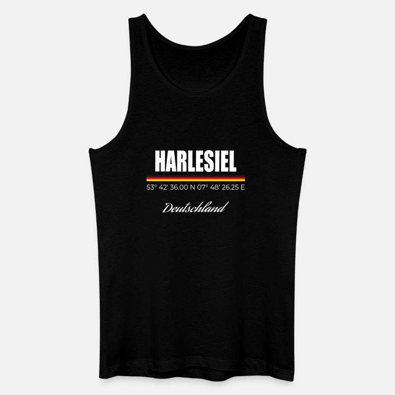 Harlesiel - Männer Bio Tank Top - Schwarz