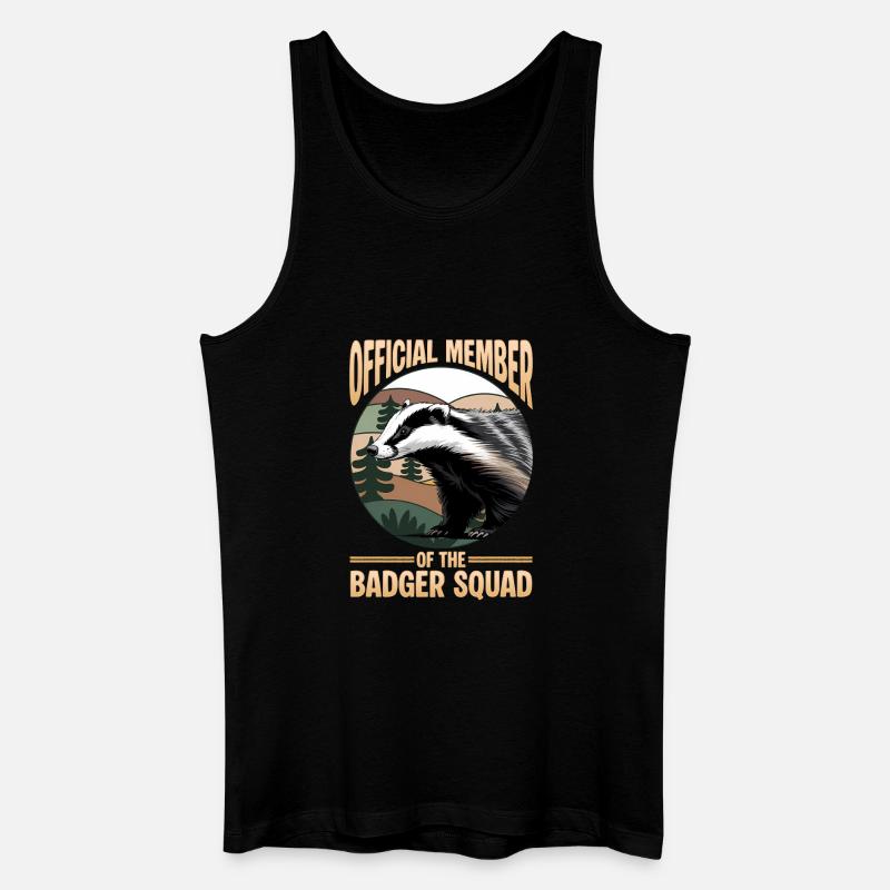Funny Animal Badger - Männer Bio Tank Top - Schwarz