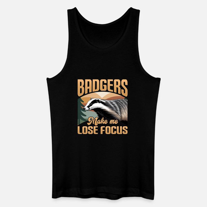 Funny Animal Badger - Männer Bio Tank Top - Schwarz