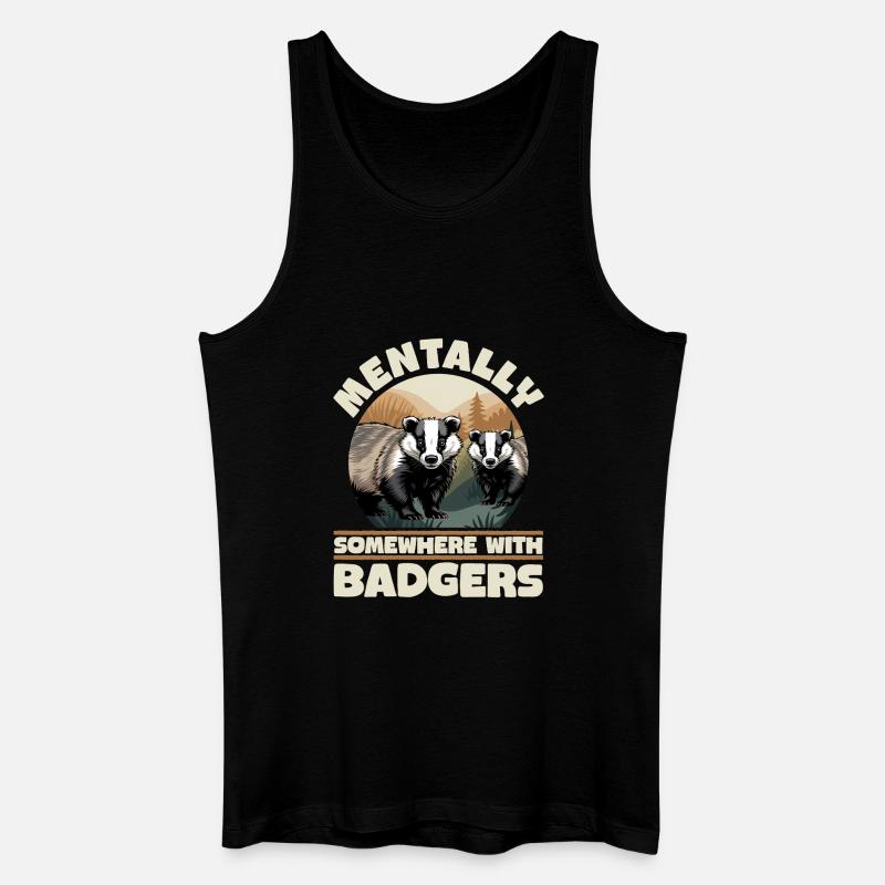 Funny Animal Badger - Männer Bio Tank Top - Schwarz