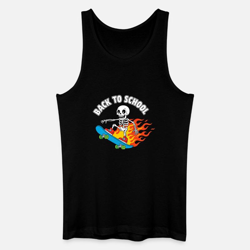 Back to School Skeleton Skate - Männer Bio Tank Top - Schwarz