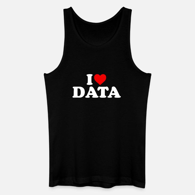 Ich liebe Daten – Herz - Männer Bio Tank Top - Schwarz
