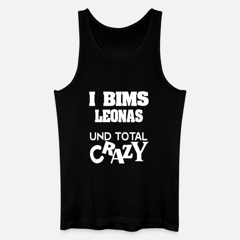 Leonas als Crazy - Männer Bio Tank Top - Schwarz