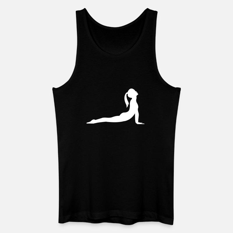Yoga Silhouette - Männer Bio Tank Top - Schwarz