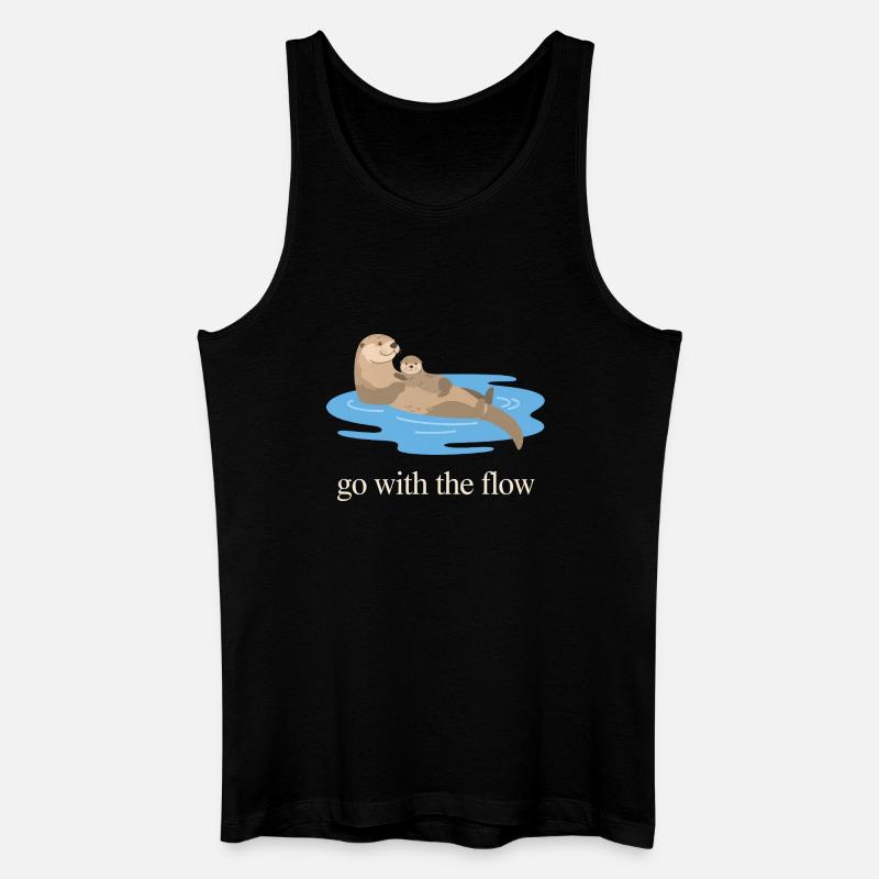 Nimm das Flow Otter Duo - Männer Bio Tank Top - Schwarz