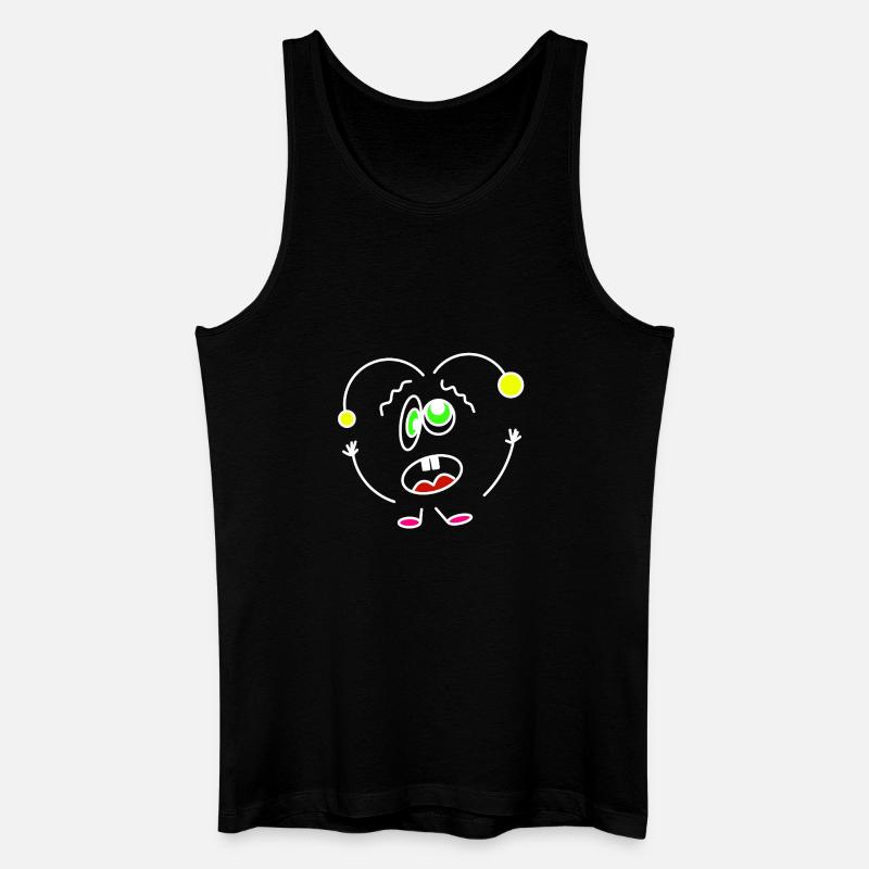 Crazy-Heartbeat - Männer Bio Tank Top - Schwarz