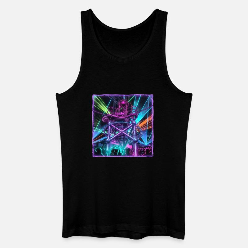 Retro Rave Electro - Männer Bio Tank Top - Schwarz