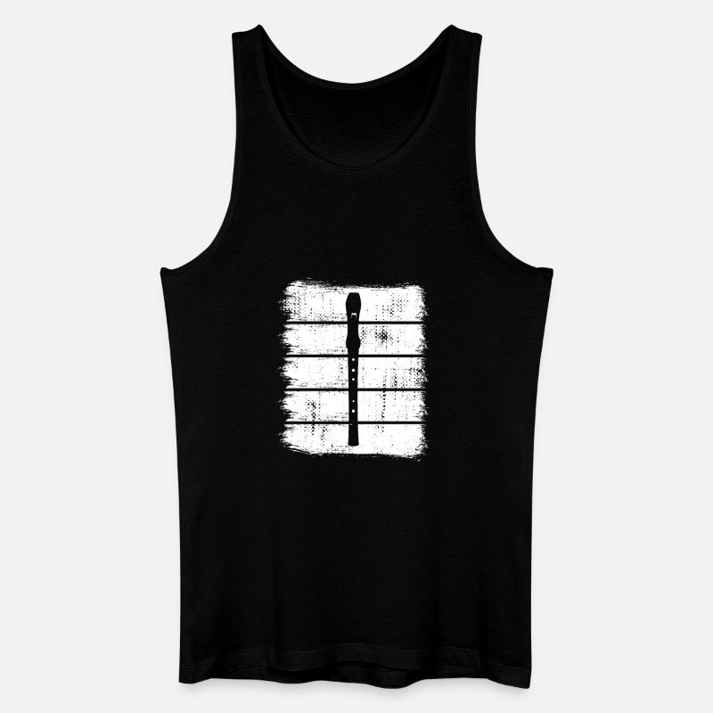 Flöte Zeichnung - Männer Bio Tank Top - Schwarz