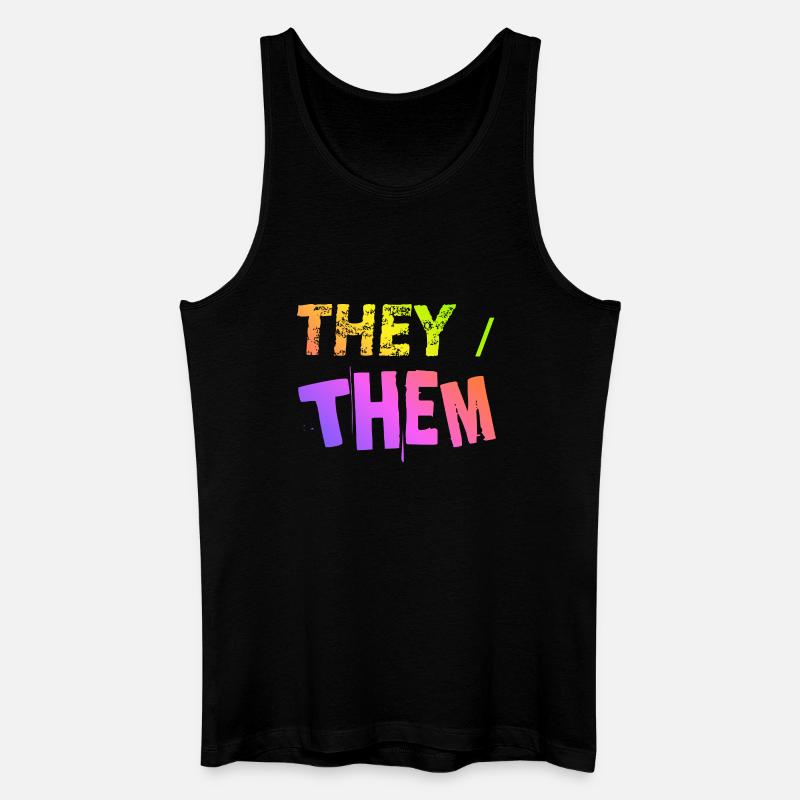 they / them Geschenkidee LGBTQ+ nonbinary Pronomen - Männer Bio Tank Top - Schwarz