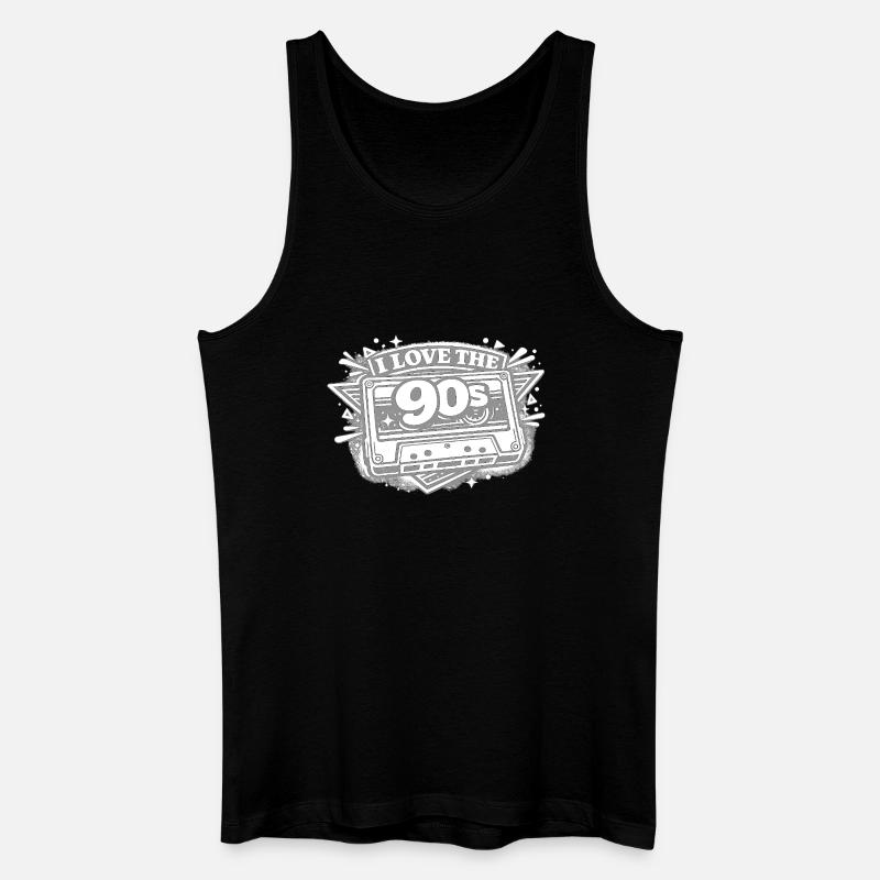 I Love the 90s Kassette - Männer Bio Tank Top - Schwarz