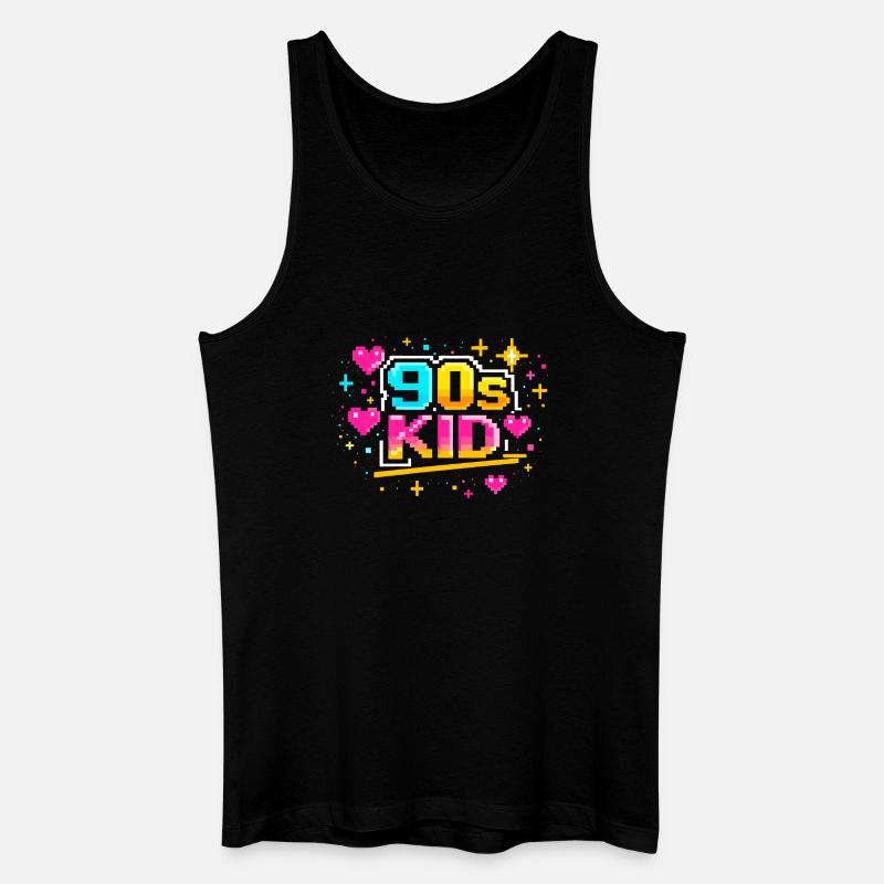 90er Pixelkid Neon Retro - Männer Bio Tank Top - Schwarz
