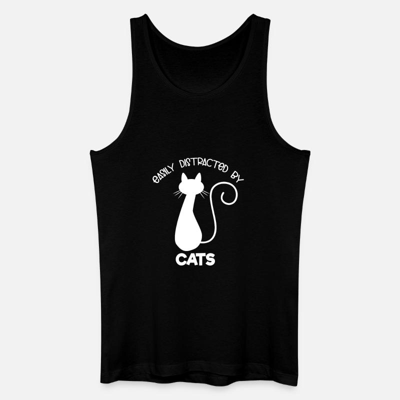 Leicht von Katzen ablenkbar - Männer Bio Tank Top - Schwarz