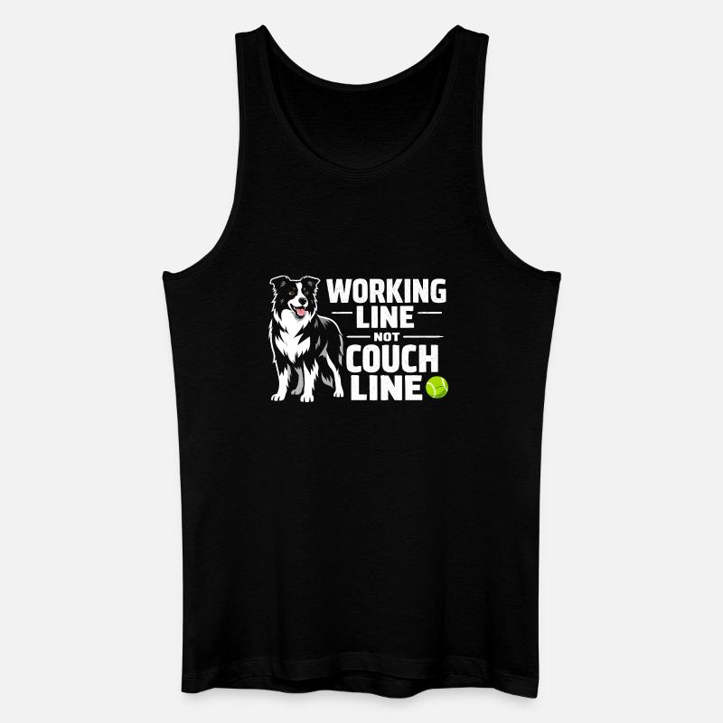 Arbeitslinie statt Sofa | Border Collie - Männer Bio Tank Top - Schwarz