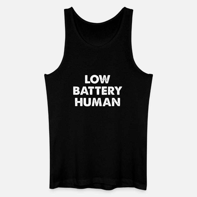 Low Battery Human - Männer Bio Tank Top - Schwarz