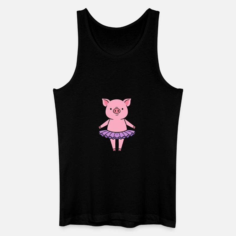 Süßes Schweinchen im Tutu - Männer Bio Tank Top - Schwarz
