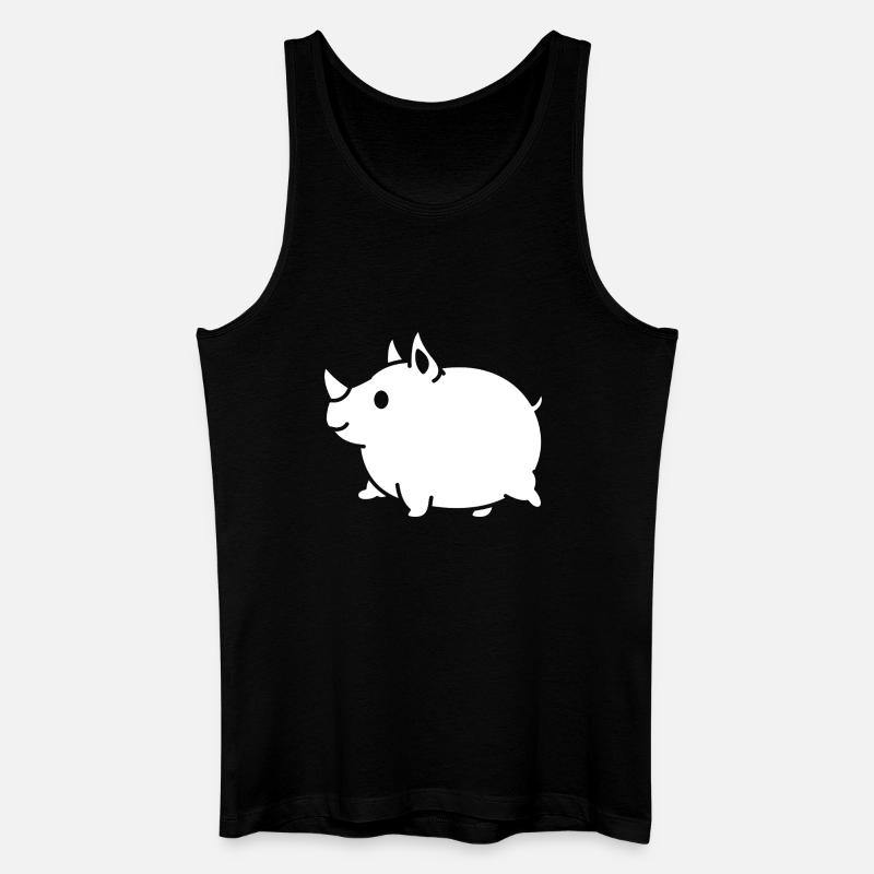 Nashorn süß Cartoon Silhouette - Männer Bio Tank Top - Schwarz
