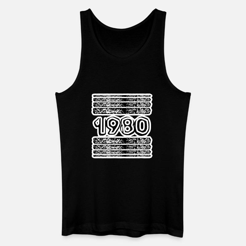 1980 - Männer Bio Tank Top - Schwarz