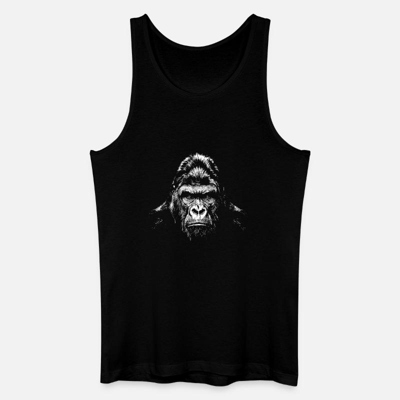 Gorilla - Männer Bio Tank Top - Schwarz