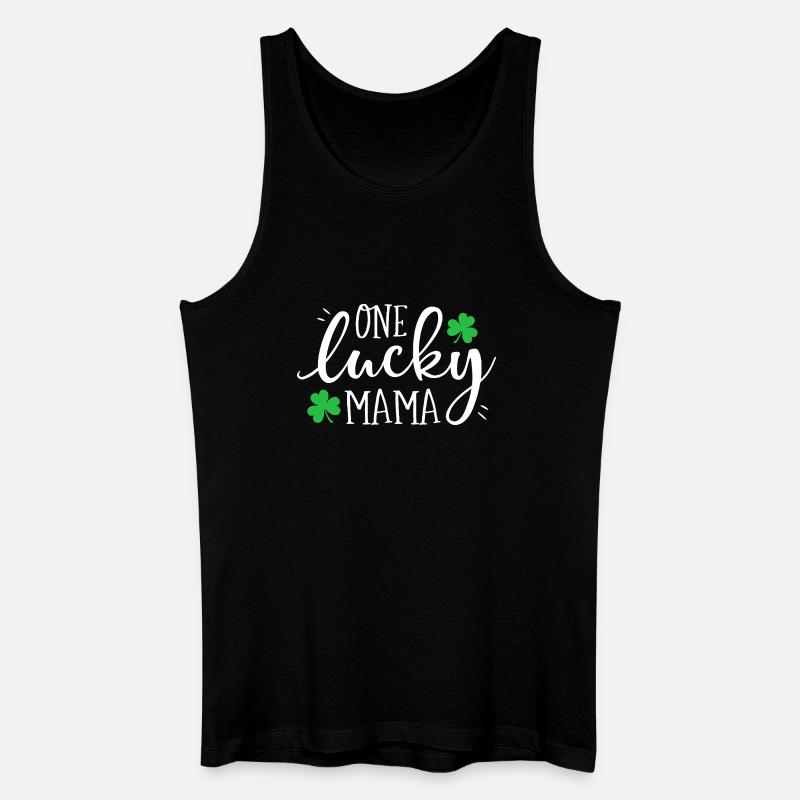 Ein Lucky Mama Clover Tee - Männer Bio Tank Top - Schwarz
