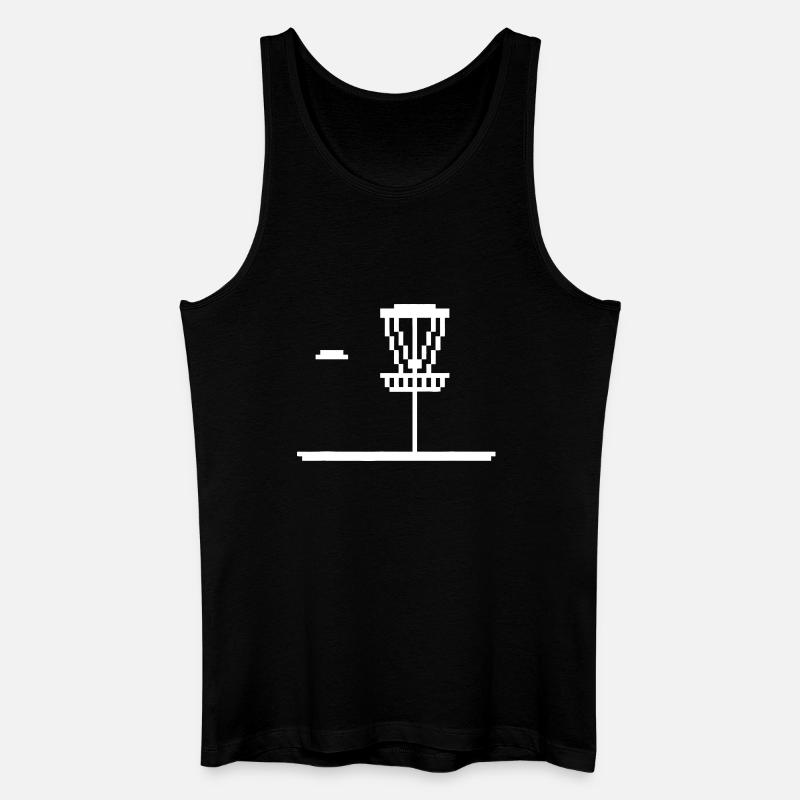 Pixel Leuchtturm-Silhouette - Männer Bio Tank Top - Schwarz