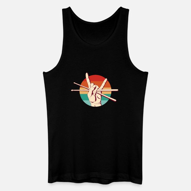 Drummer Rock - Männer Bio Tank Top - Schwarz
