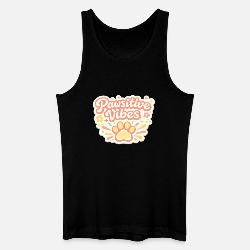 Pawsitive Vibes Pfotenfreude - Männer Bio Tank Top - Schwarz