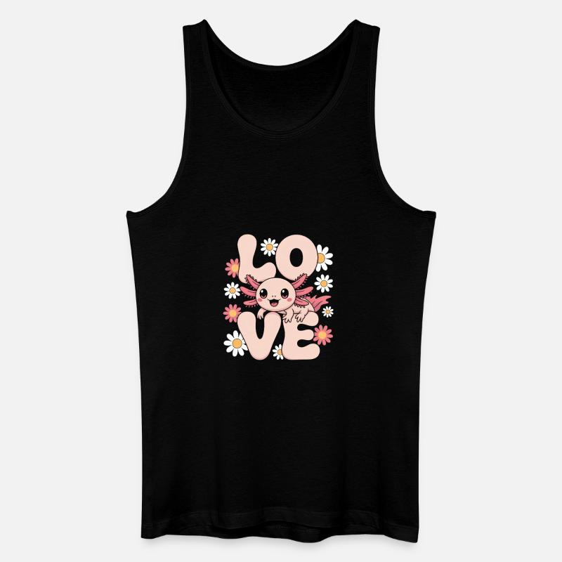 Liebe Bloom Dragon - Männer Bio Tank Top - Schwarz