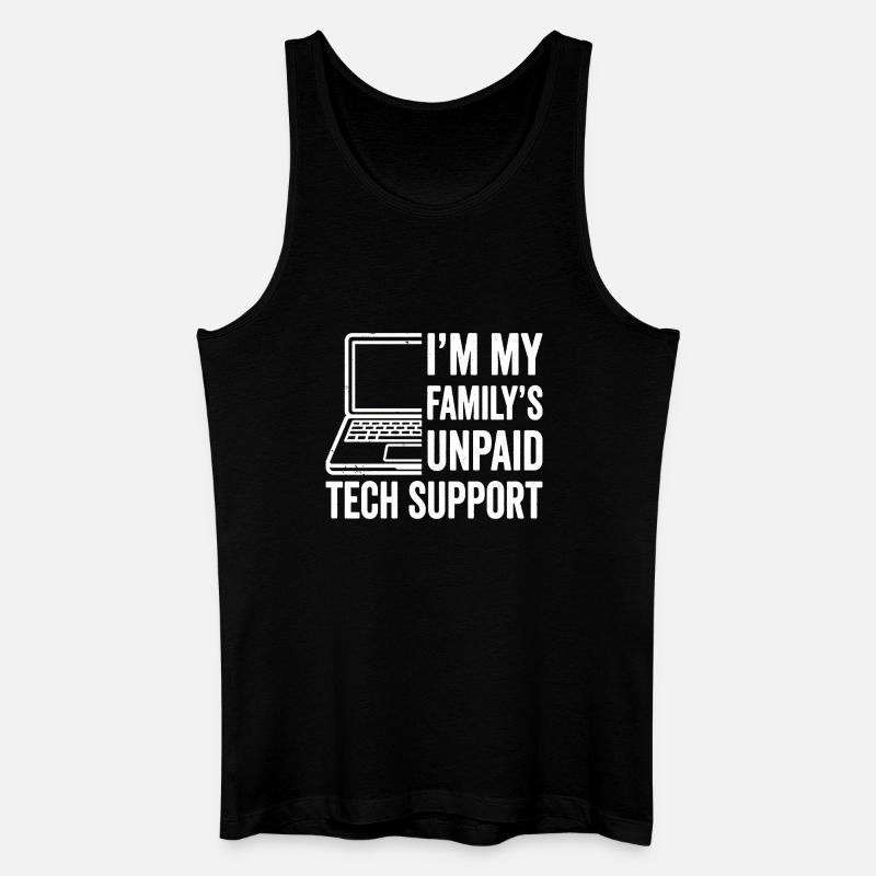 Familien unbezahltes Technik-Support-Humordesign - Männer Bio Tank Top - Schwarz