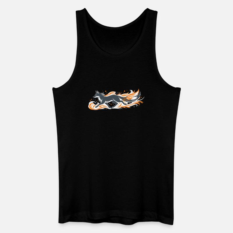 Flaming fox in fire flight - Men’s Organic Tank Top - black