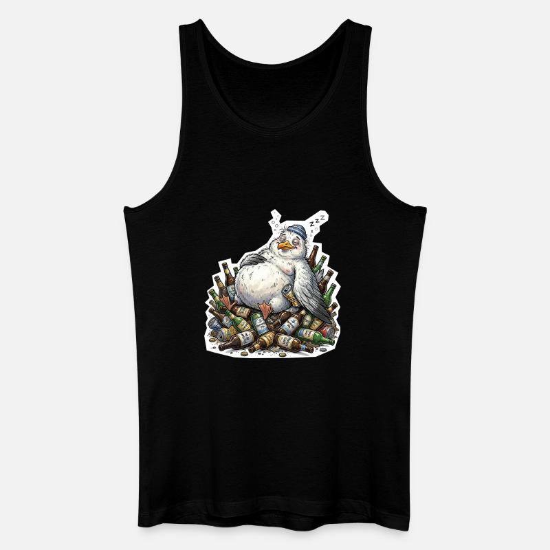 Betrunkene Möwe Bier - Männer Bio Tank Top - Schwarz