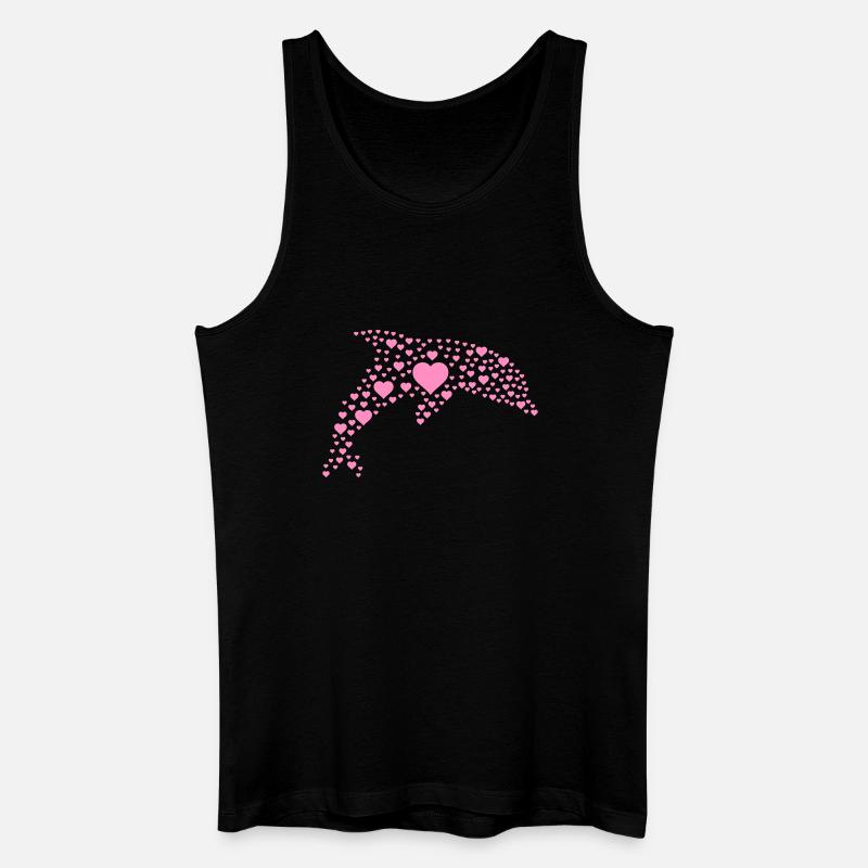 Delfin mit kleinen Herzen - Männer Bio Tank Top - Schwarz