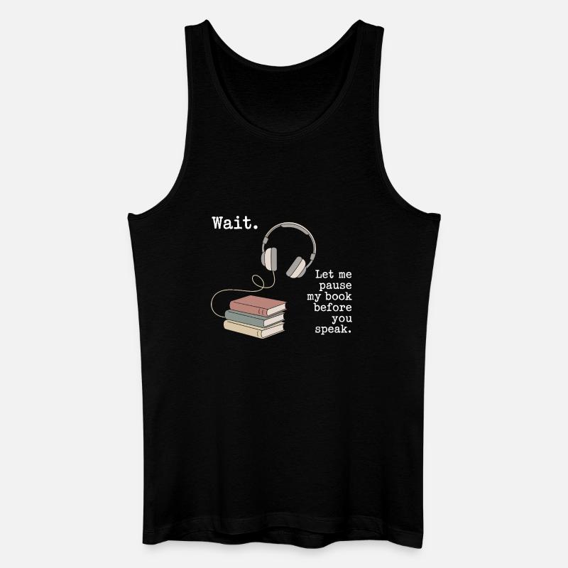 Hörbuch Kopfhörer Bücher - Männer Bio Tank Top - Schwarz