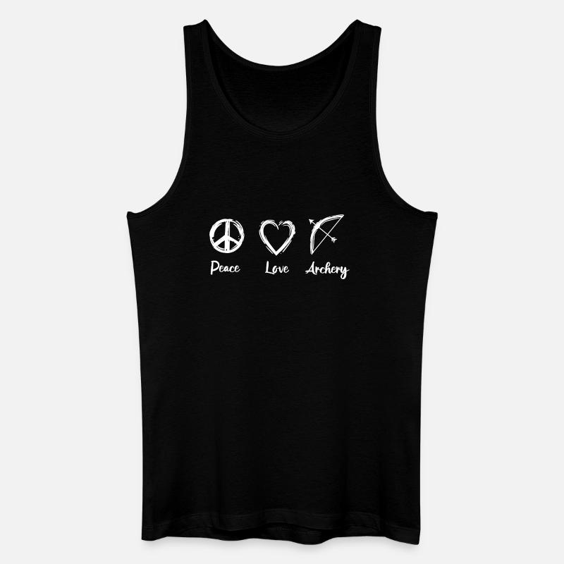 Peace Love Archery - Männer Bio Tank Top - Schwarz