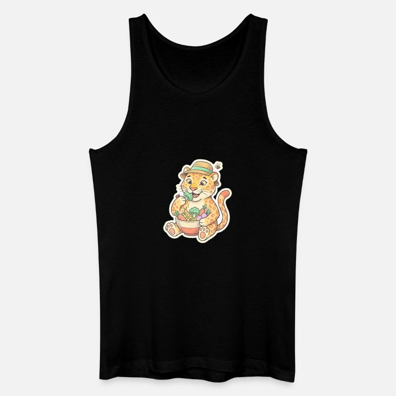 Leopard Kit mit Gemüsekorb - Männer Bio Tank Top - Schwarz