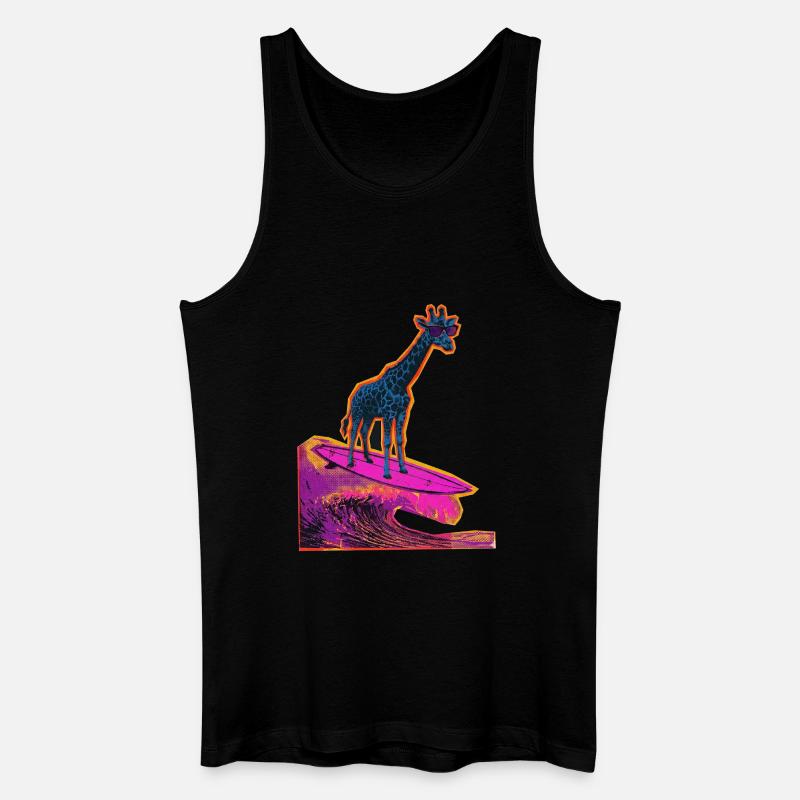 Surfer Giraffe - Männer Bio Tank Top - Schwarz