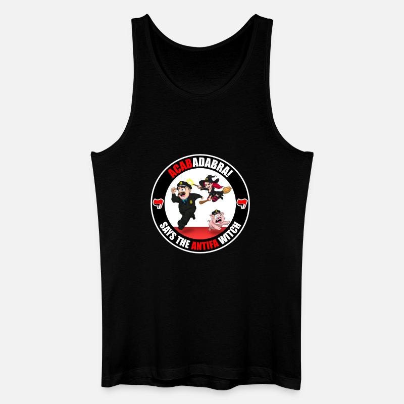 Die Antifa-Hexe – Polizei - Männer Bio Tank Top - Schwarz