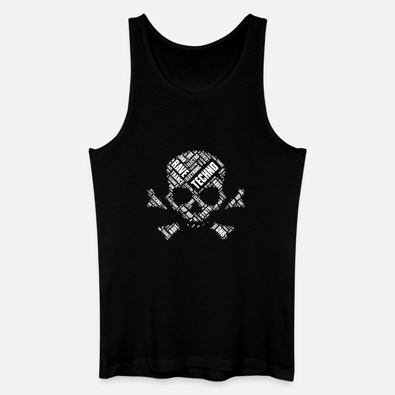 Techno-Schädel-Wortwolke - Männer Bio Tank Top - Schwarz