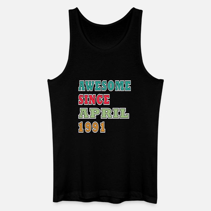 Retro April 1991 Jubiläum - Männer Bio Tank Top - Schwarz
