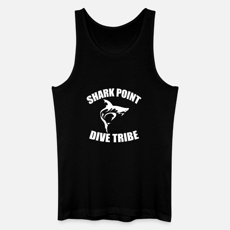 SHARK POINT DIVE TRIBE - Männer Bio Tank Top - Schwarz