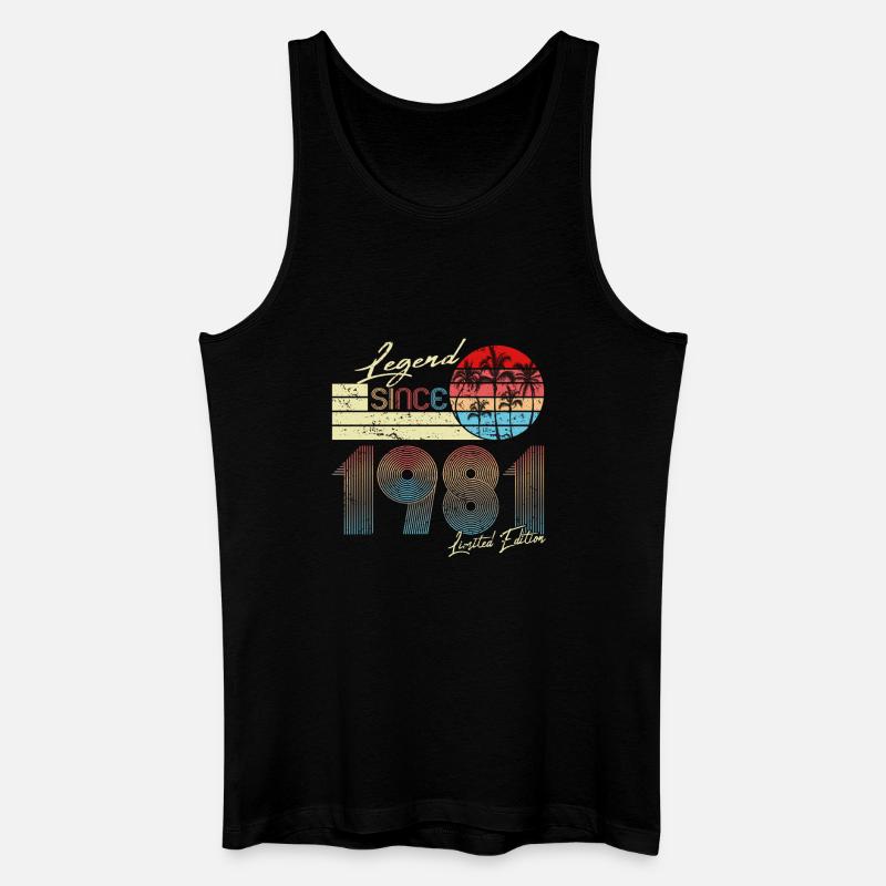 Retro Legend 1981 Limited Edition - Männer Bio Tank Top - Schwarz