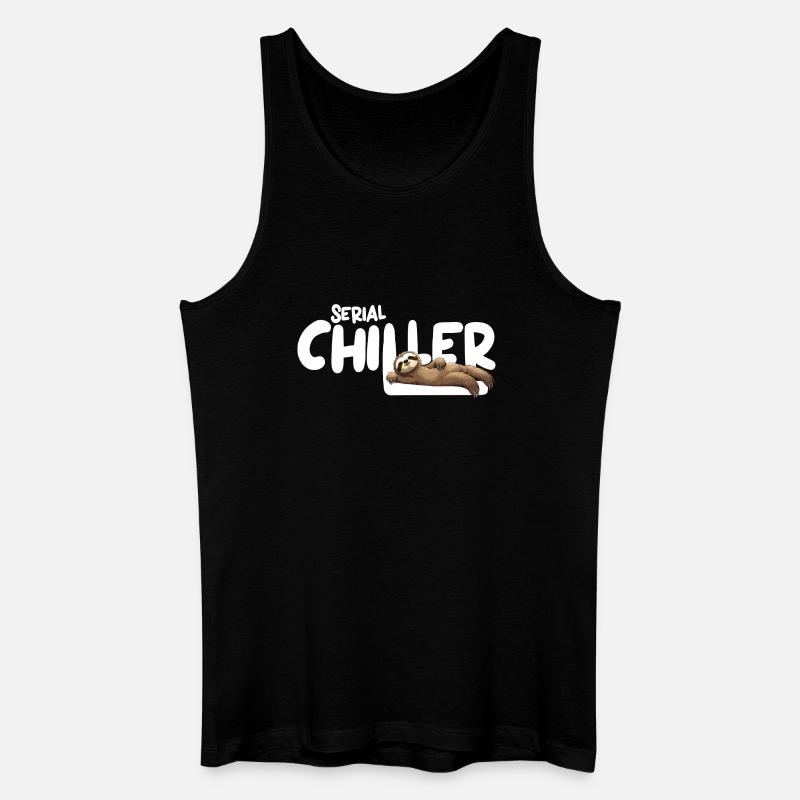 Faultier Serial Chiller – Lustiges Sloth Tee - Männer Bio Tank Top - Schwarz