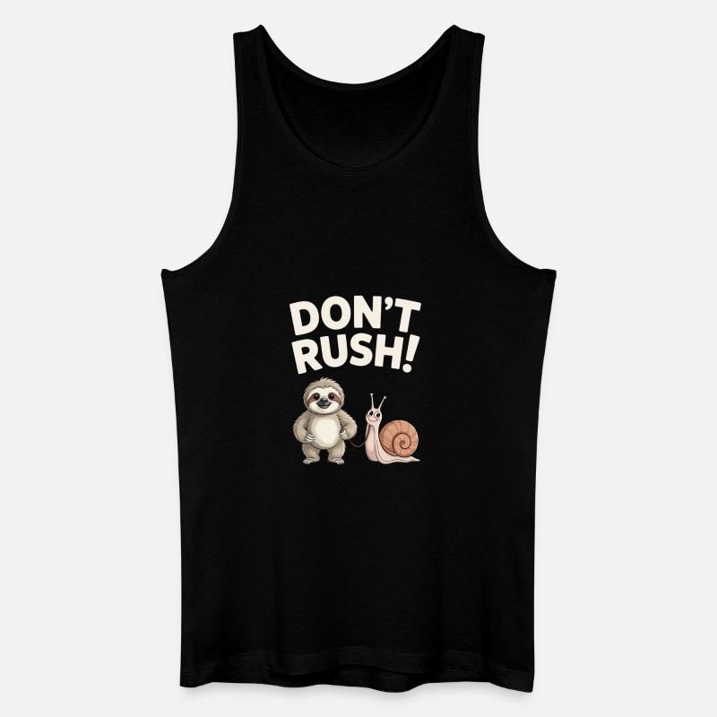 Sloth and Snail Don't rush - Men’s Organic Tank Top - black