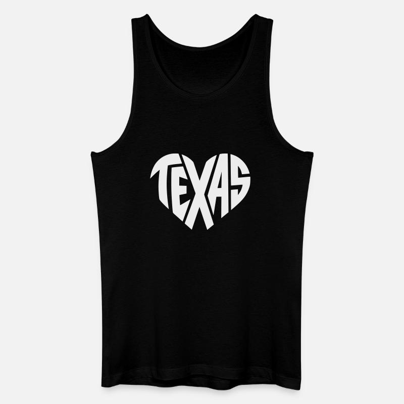 Texas Herz Typografie - Männer Bio Tank Top - Schwarz