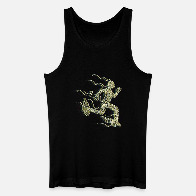 Stilisierter Rocket Runner - Männer Bio Tank Top - Schwarz